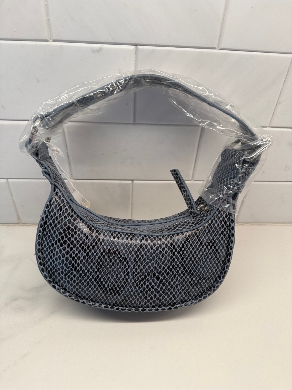 Urban Outfitters UO Lucy Mini Classic Crescent Bag. Snakeskin - Picture 7 of 8